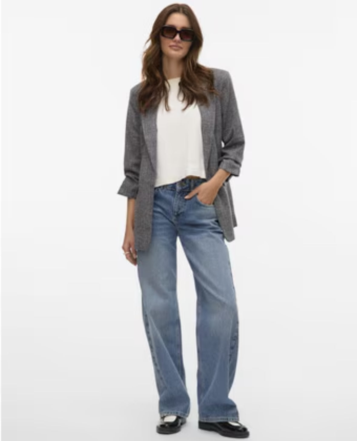 Blazer gris jaspeado regular