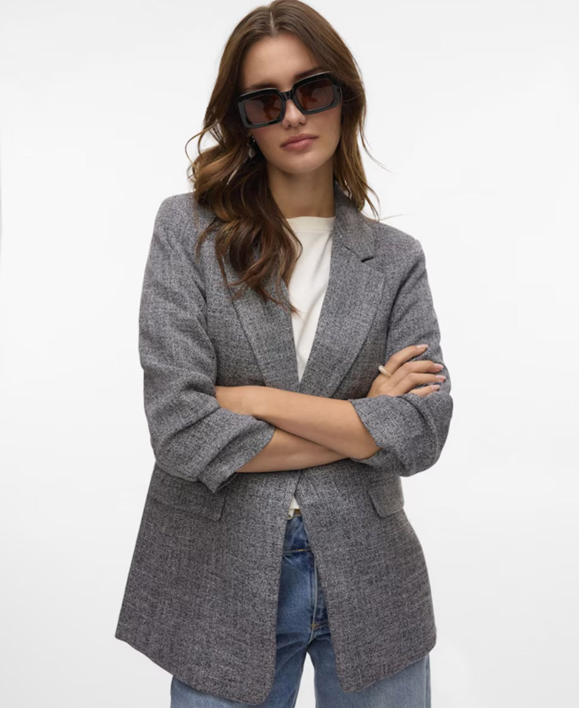 Blazer gris jaspeado regular