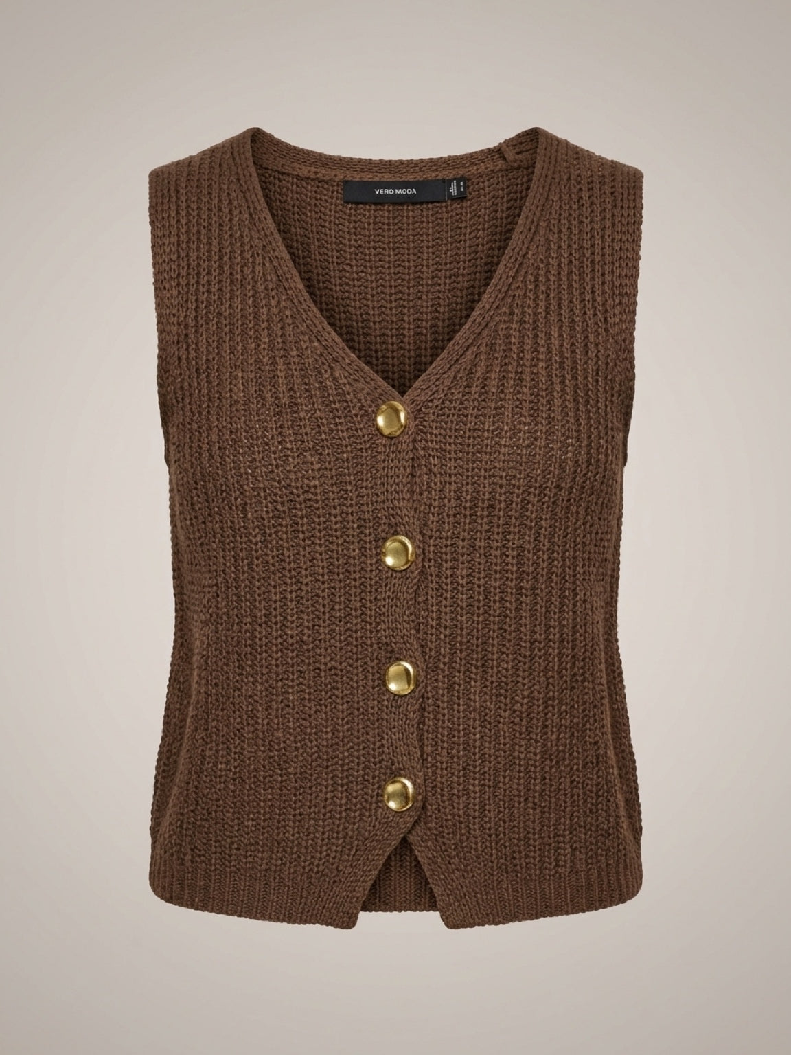 VMPENELOPE SL V-NECK VEST COCOA BROWN