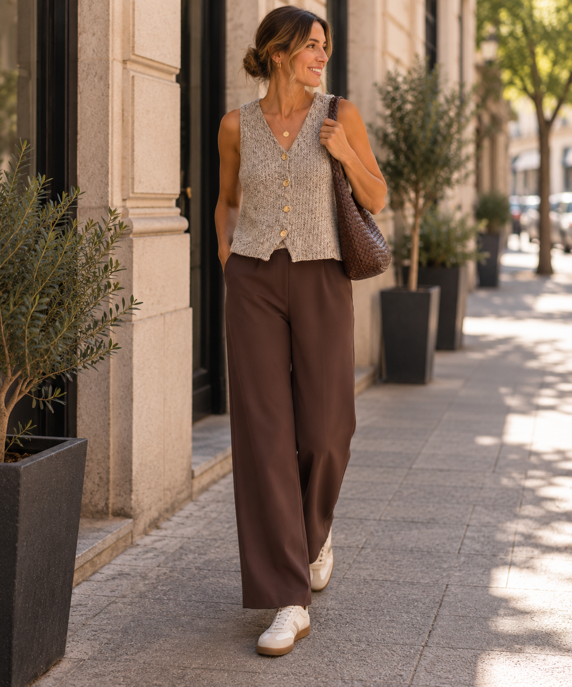 VMPENELOPE SL V-NECK VEST BIRCH/SILVER