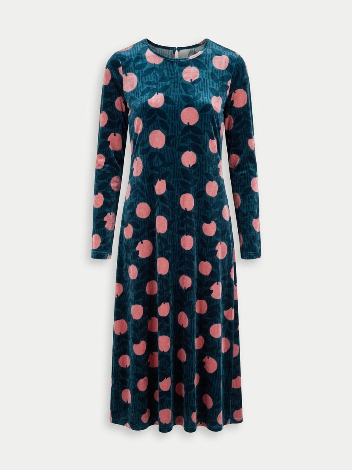64C/11141 Vestido midi de terciopelo con estampado