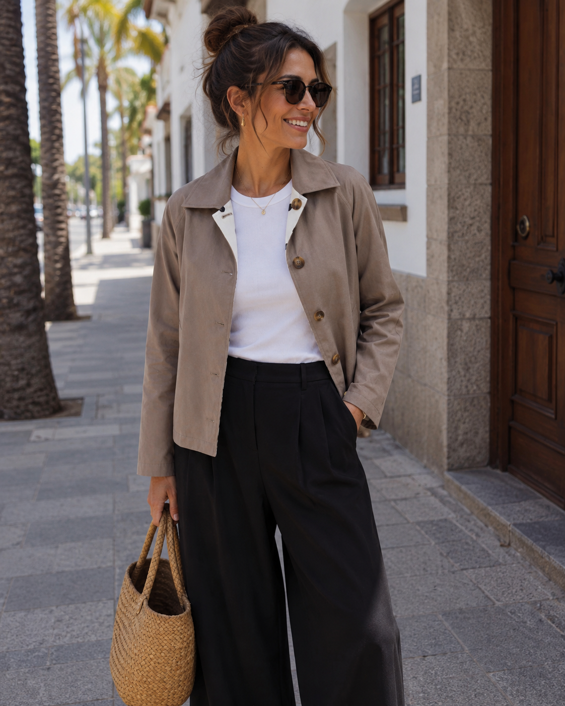 PCADOTTA REVERISBLE SHORT TRENCH JACKET