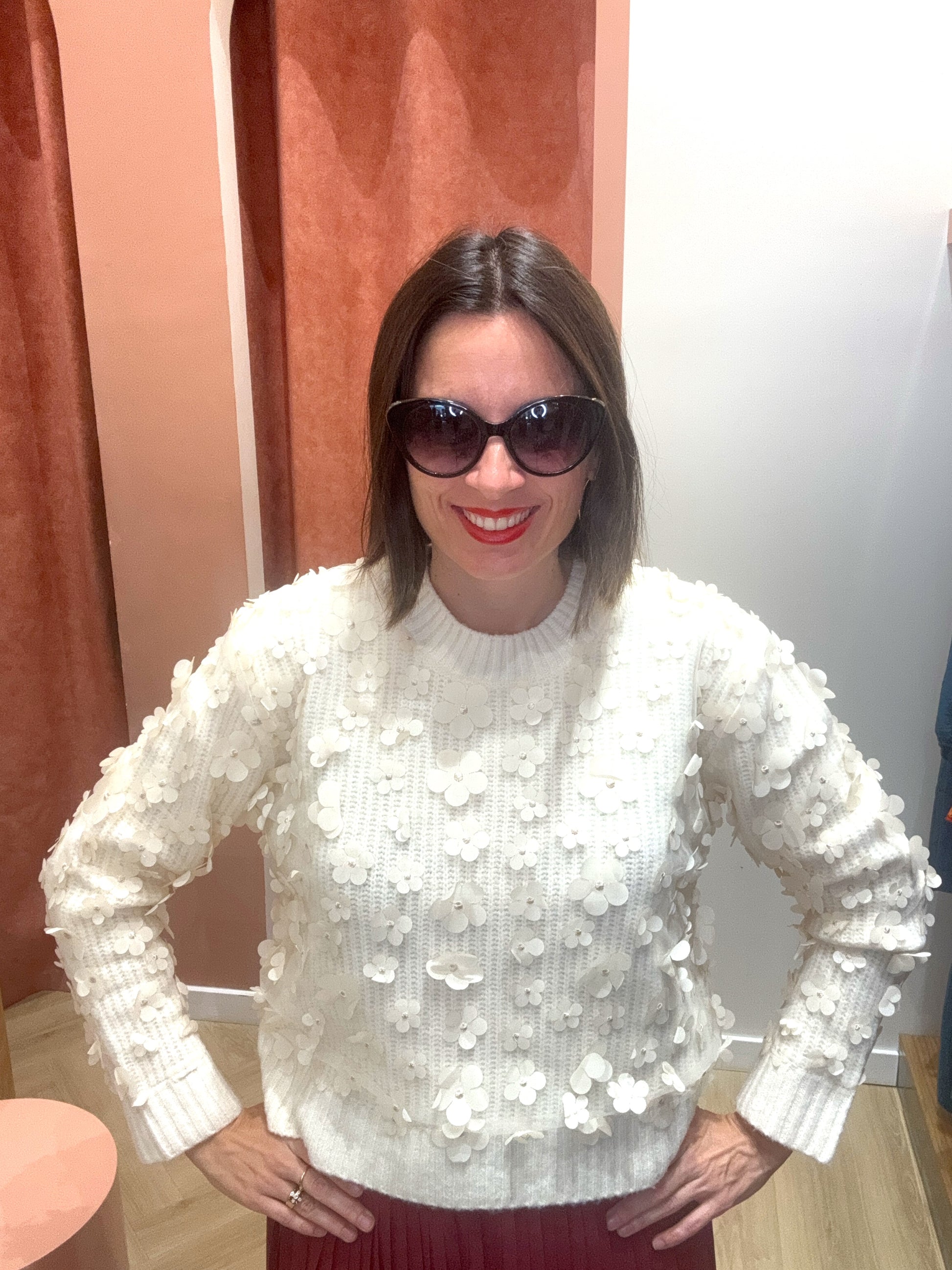 Jersey de punto floral