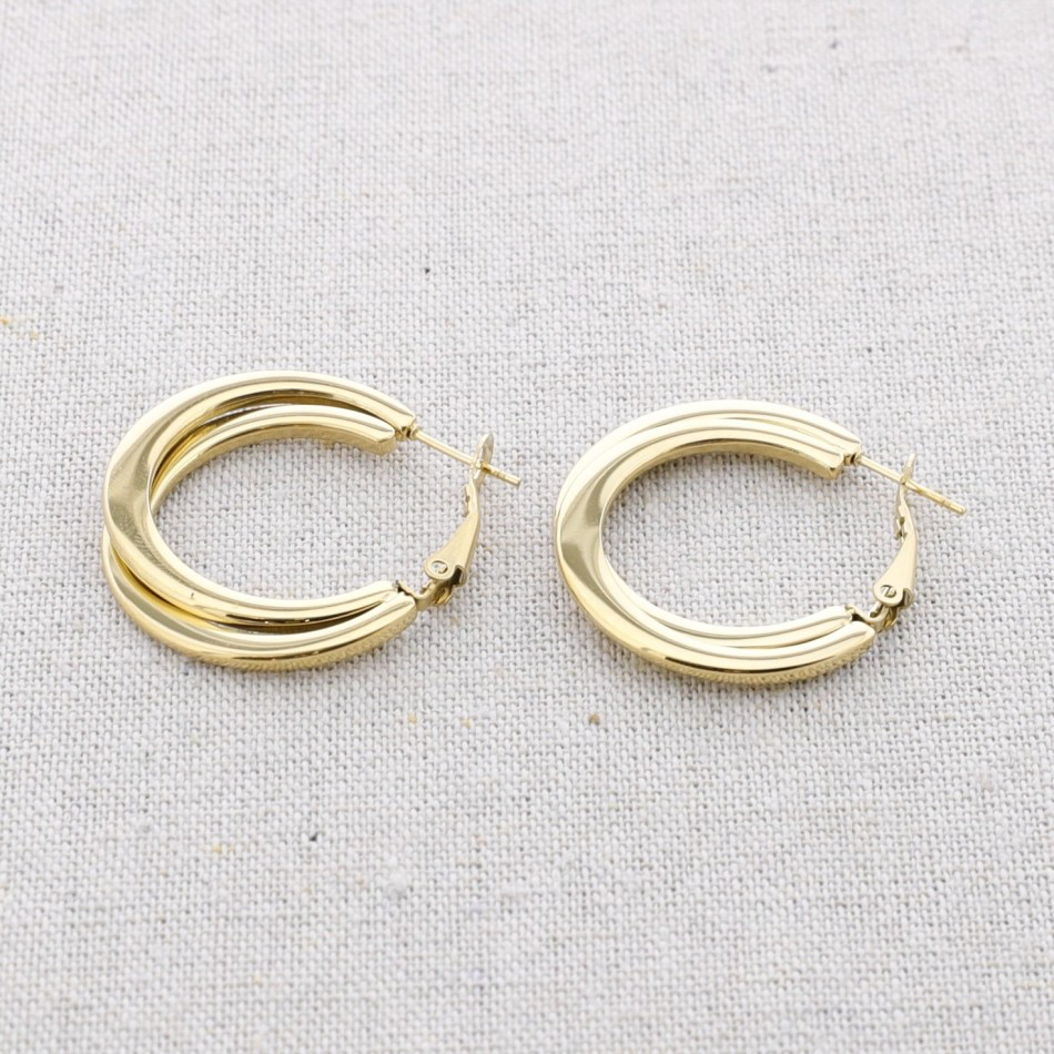 ARGOLLAS LIDIA ACERO DOBLE ARO CUADRADO