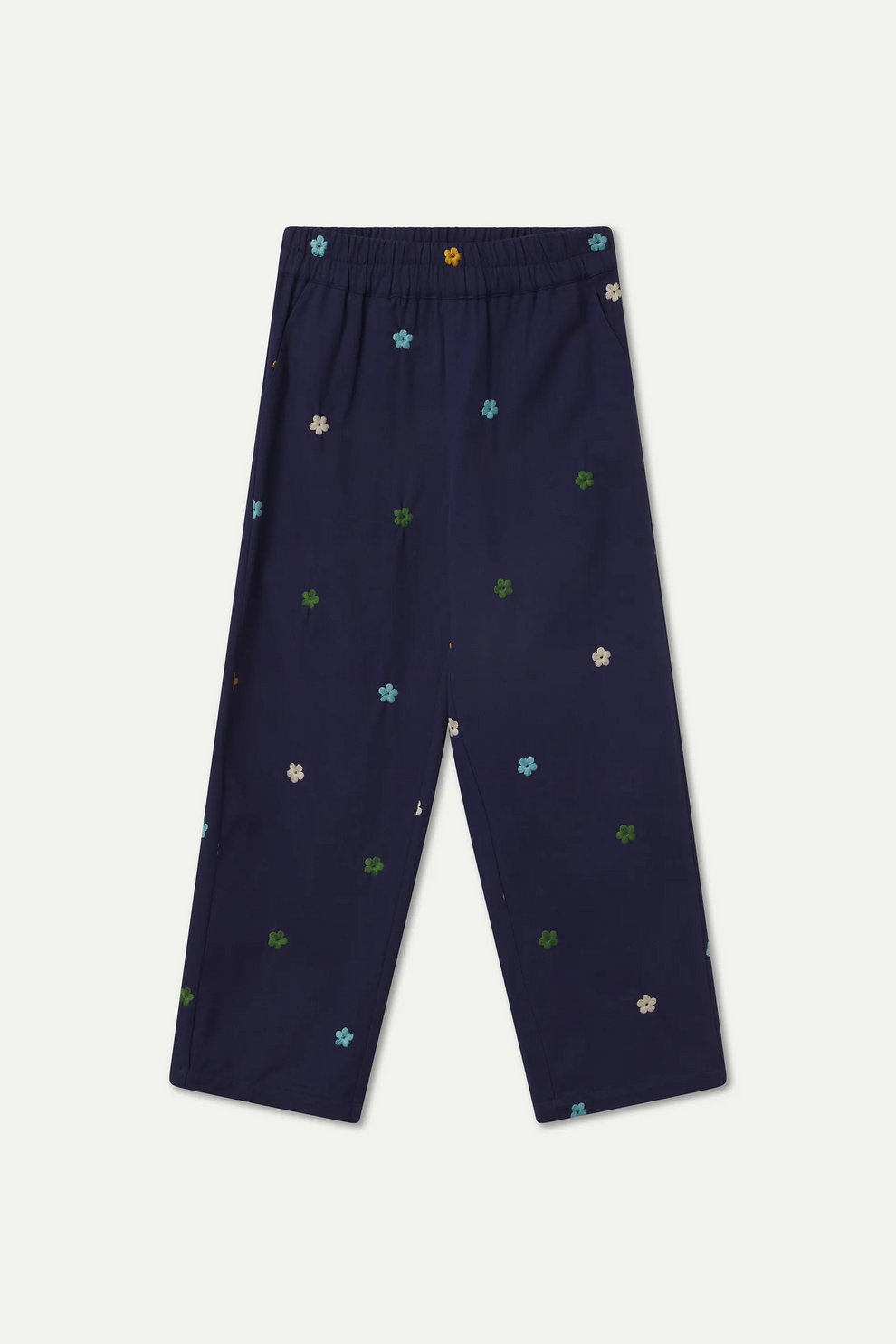 63C/43000 PANTALÓN MARINO BORDADO FLORES Compañía Fantástica