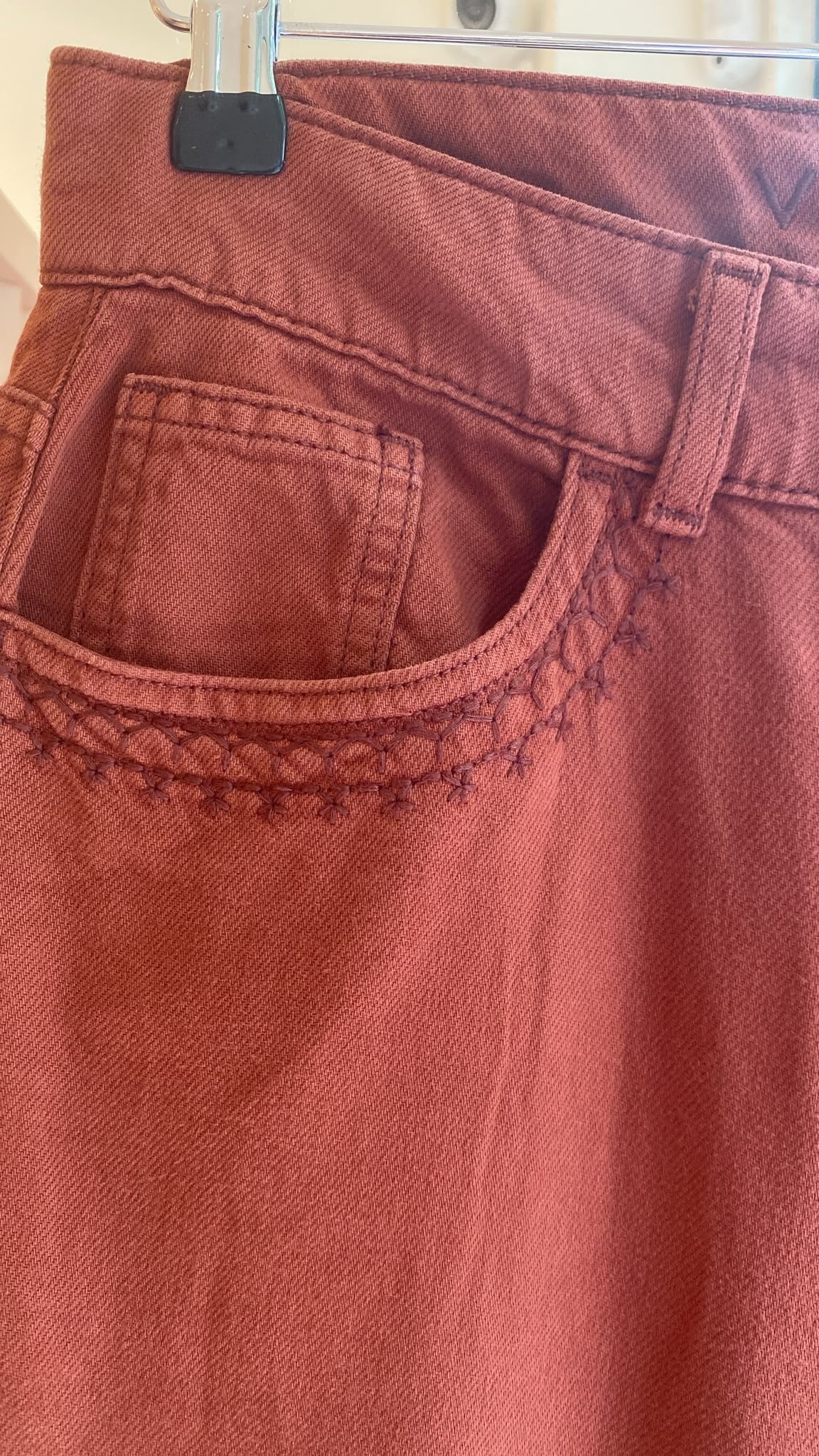 VIEMMA 7/8 HW POCKET EMB WIDE JEANS PAL SABLE