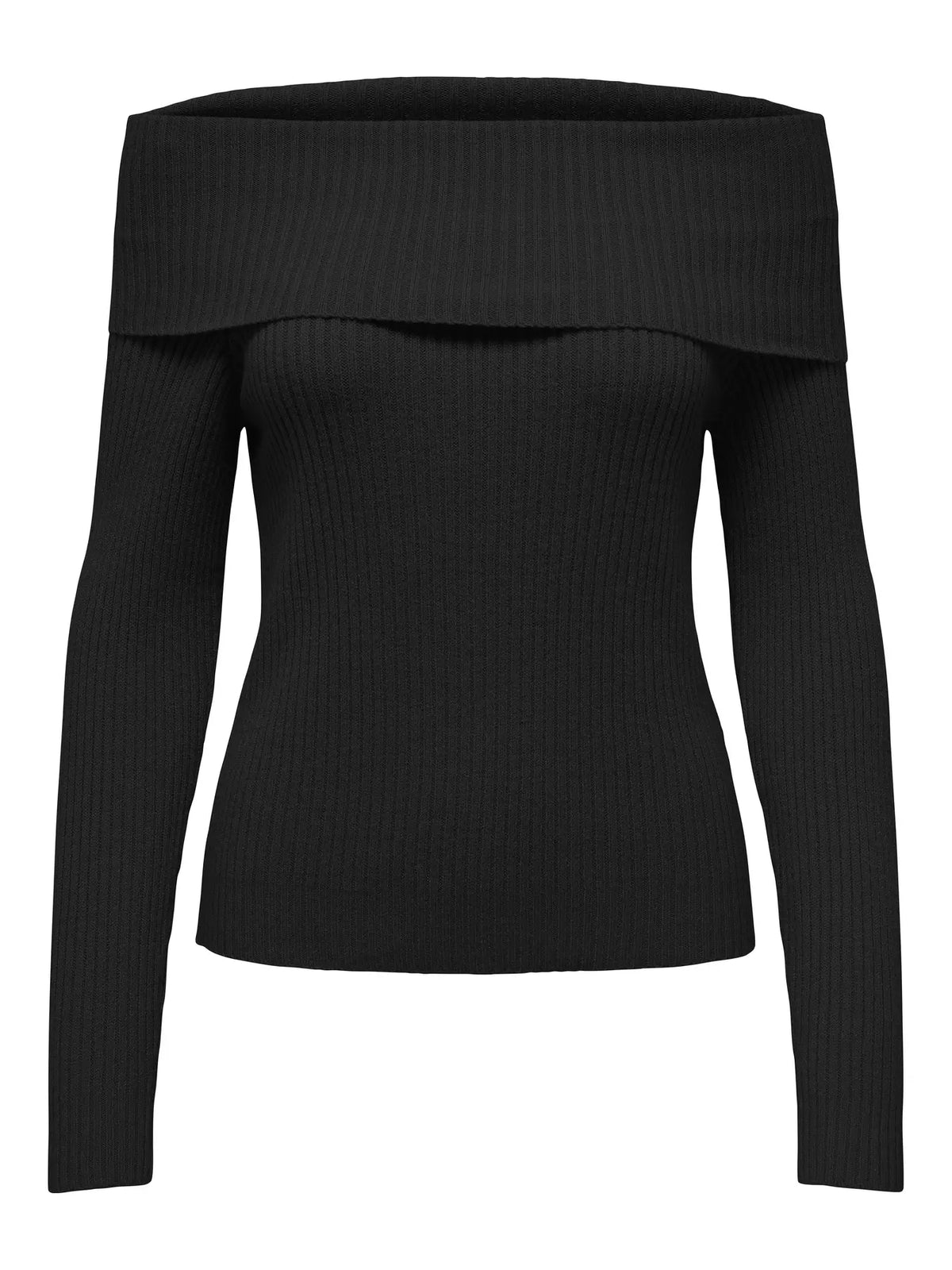 ONLKATIA LS OFF SHOULDER KNT NOOS BLACK