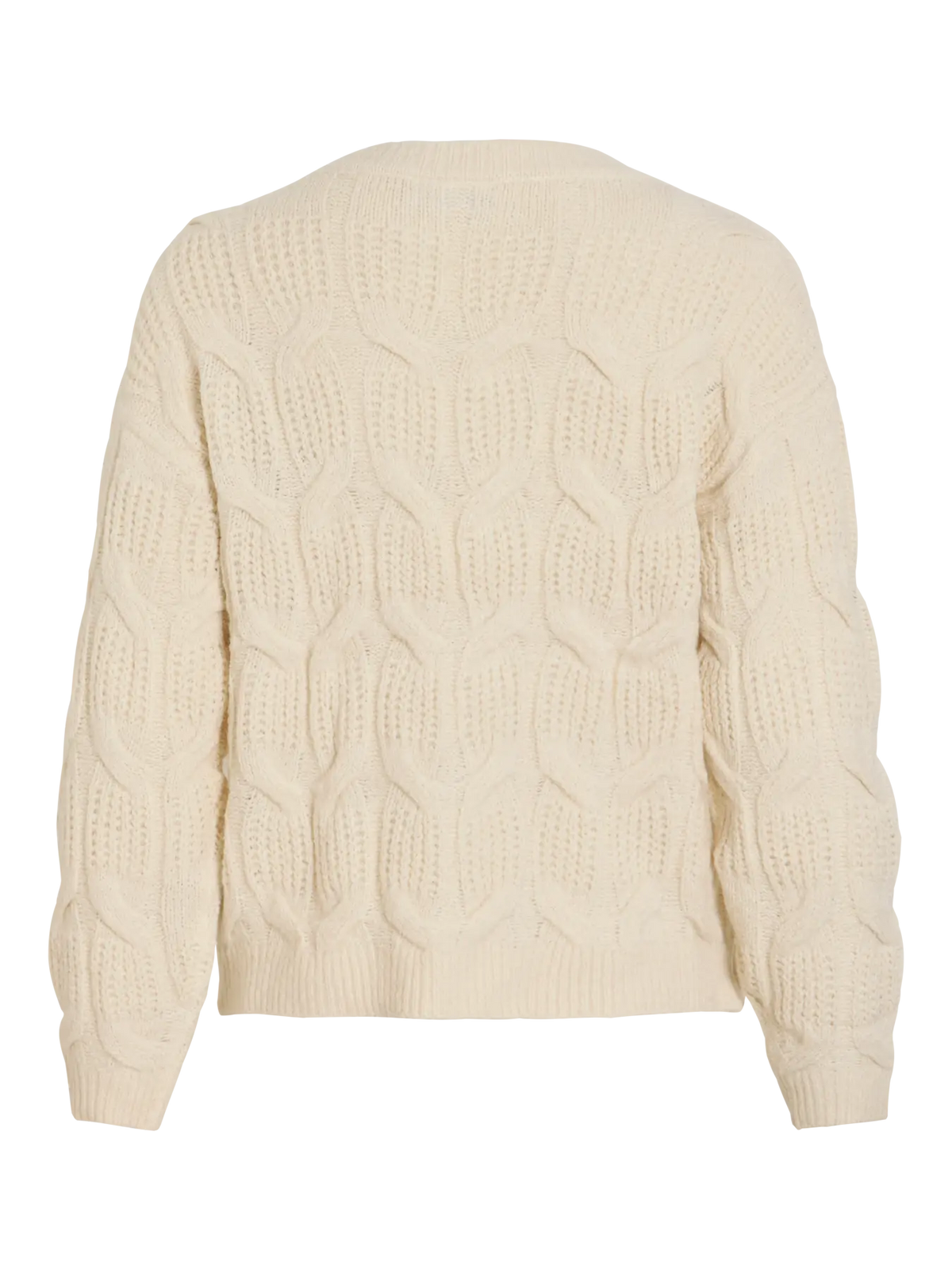 VITOKO L/S CABLE KNIT TOP BIRCH/MELANGE