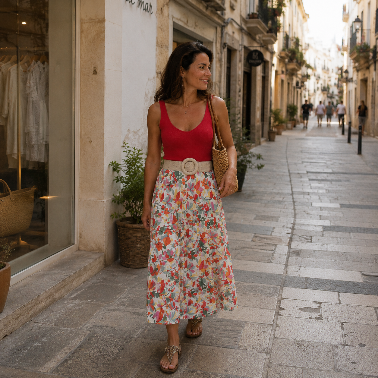 62C/12108 Falda larga con estampado Lotto