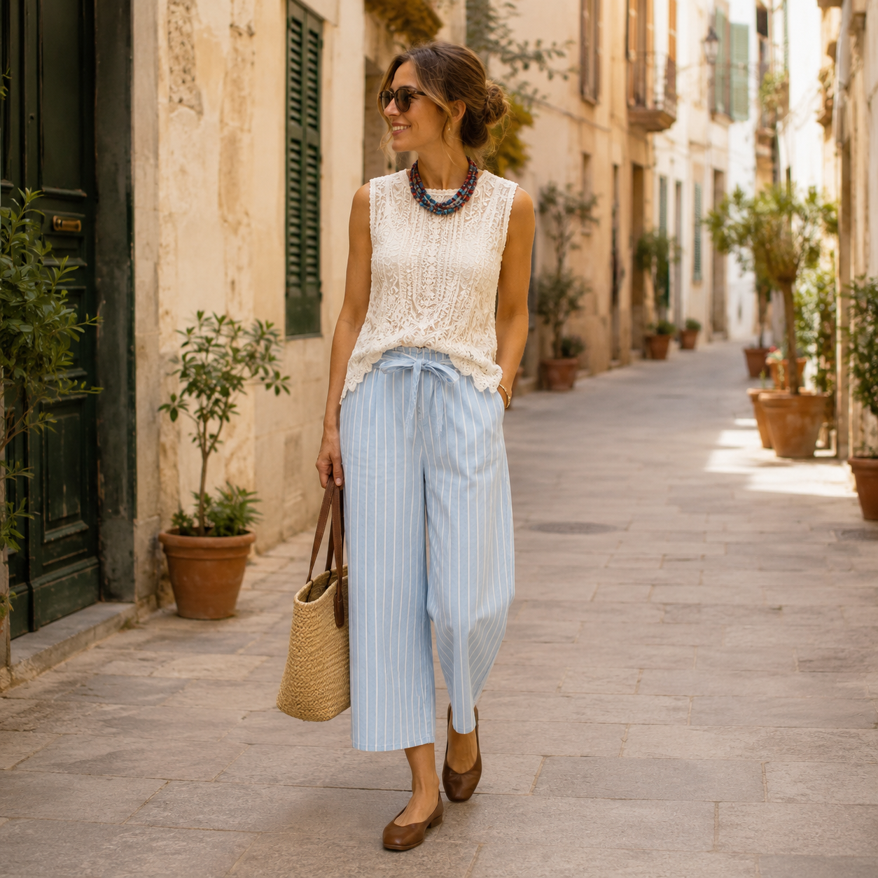 Pantalón culotte Xenia  light blue