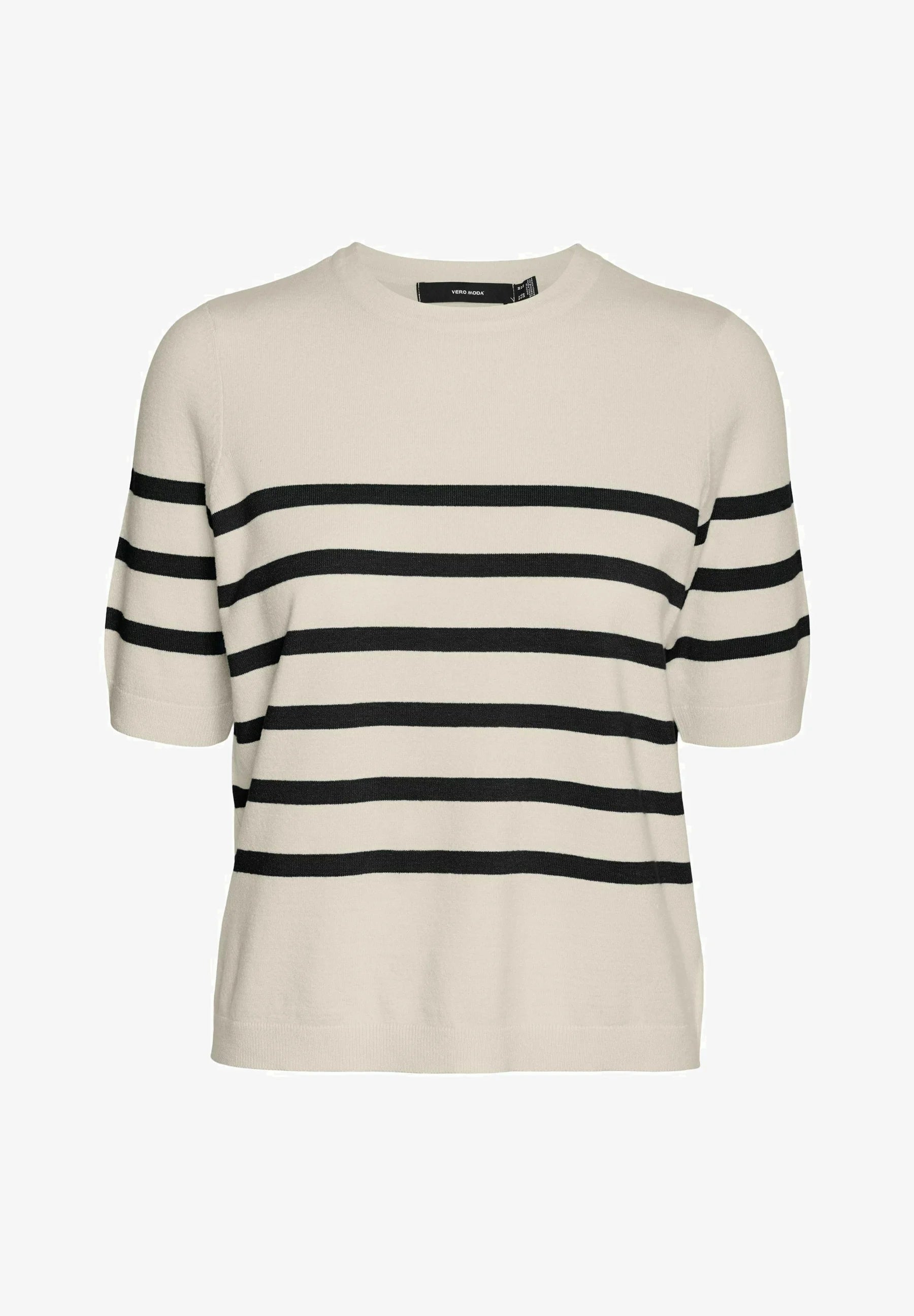 Top de rayas beige y negro